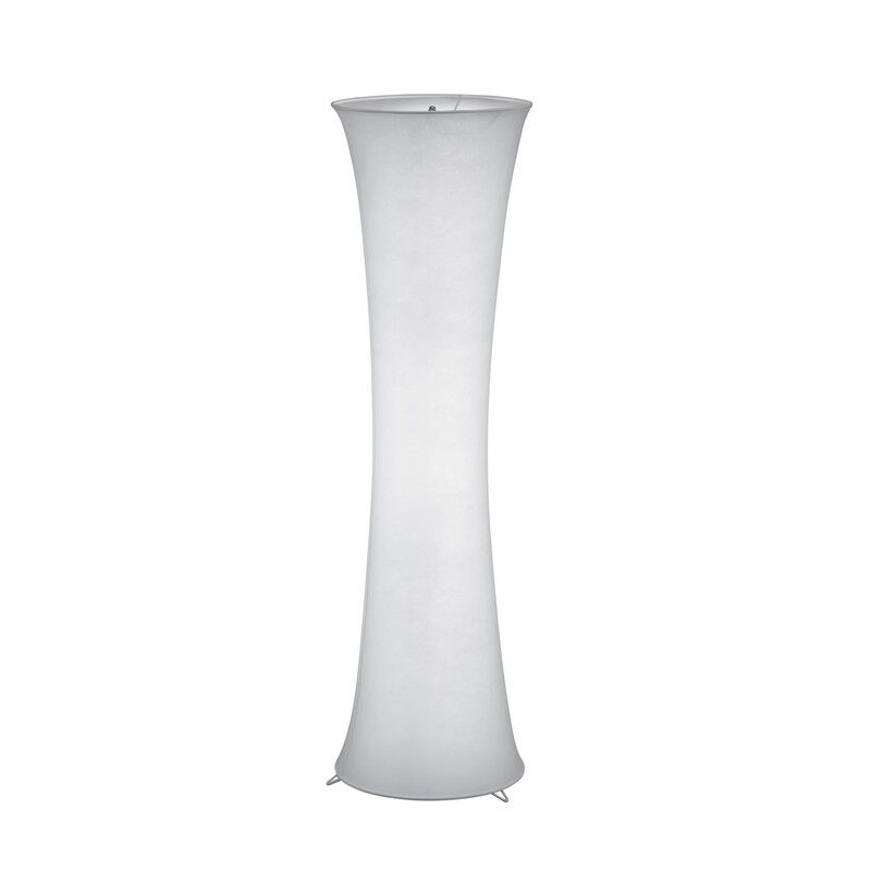 Lampadaire en métal blanc, Vivy, avec interrupteur
