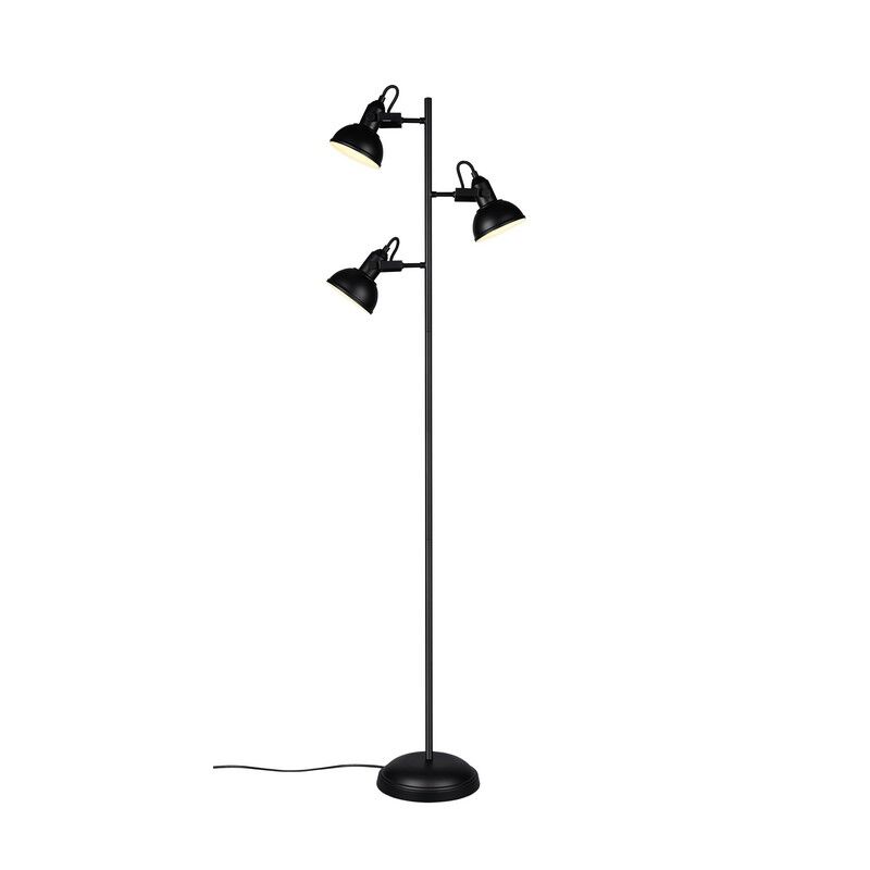 Lampadaire industriel noir, Kibek, avec interrupteur