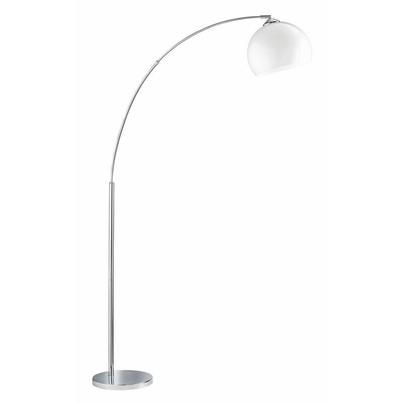 Lampadaire en plastique chromé, Yana, avec interrupteur