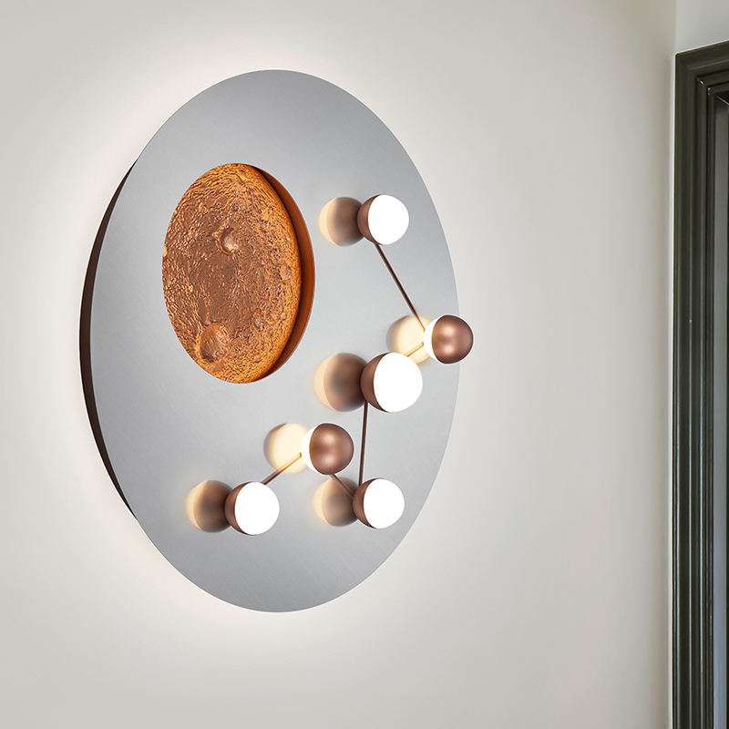 Lampe plafond moderne argentée, Gilberto, 42W, blanc chaud à froid réglable LED, gradable en 3 étapes