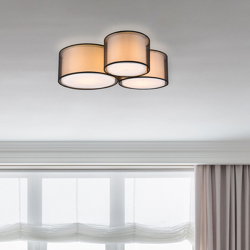 Lampe plafond moderne anthracite, Mirle