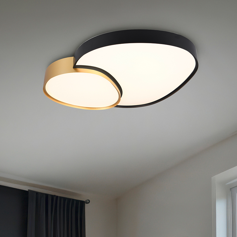 Plafonnier en métal doré, Merwin, 51W, blanc chaud à froid réglable LED