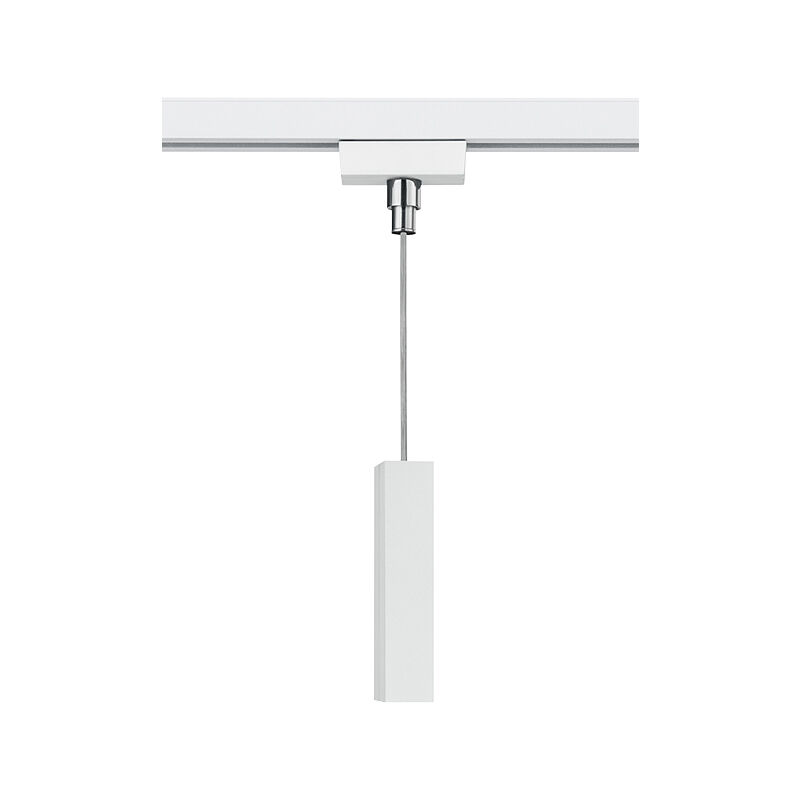 Adaptateur de suspension pour éclairage sur rail biphasé, blanc