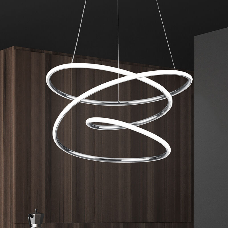 Suspension design chromée, Marell, 36W, 4000K LED, gradable en 3 étapes