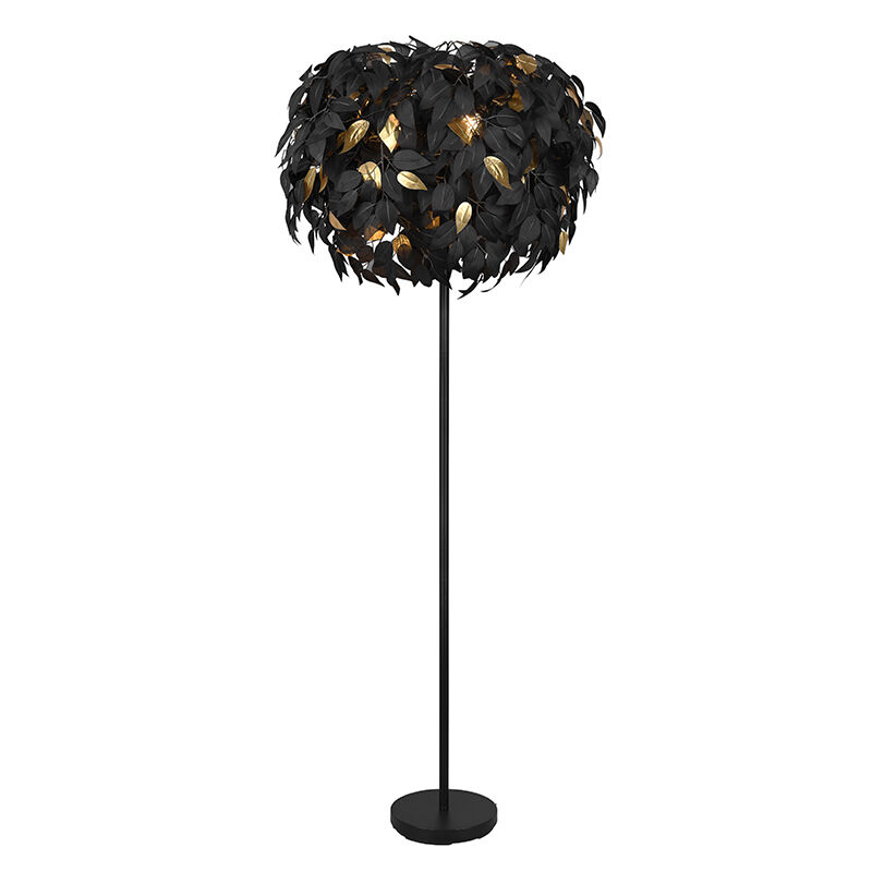 Lampadaire rétro noir, Urwa, avec interrupteur