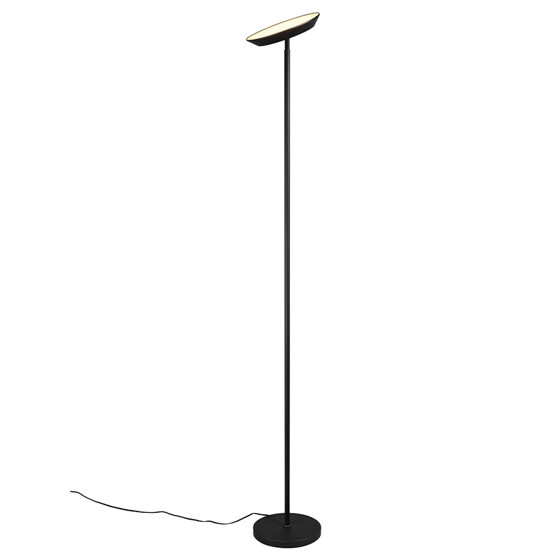 Lampadaire moderne noir, Shahid, 17W, blanc chaud à froid réglable LED, avec variateur tactile
