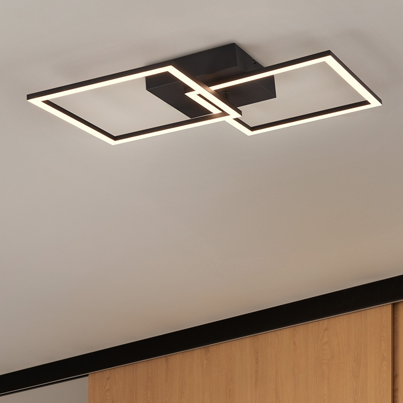 Lampe plafond moderne noire, Margaux, 20W, 3000K LED
