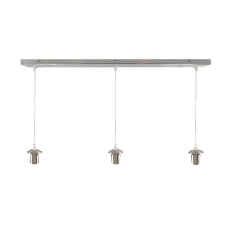 Suspension sans abat-jour chromée en aluminium, Rika
