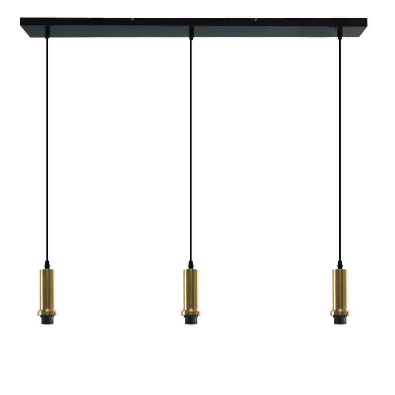 Suspension sans abat-jour dorée en aluminium, Rika