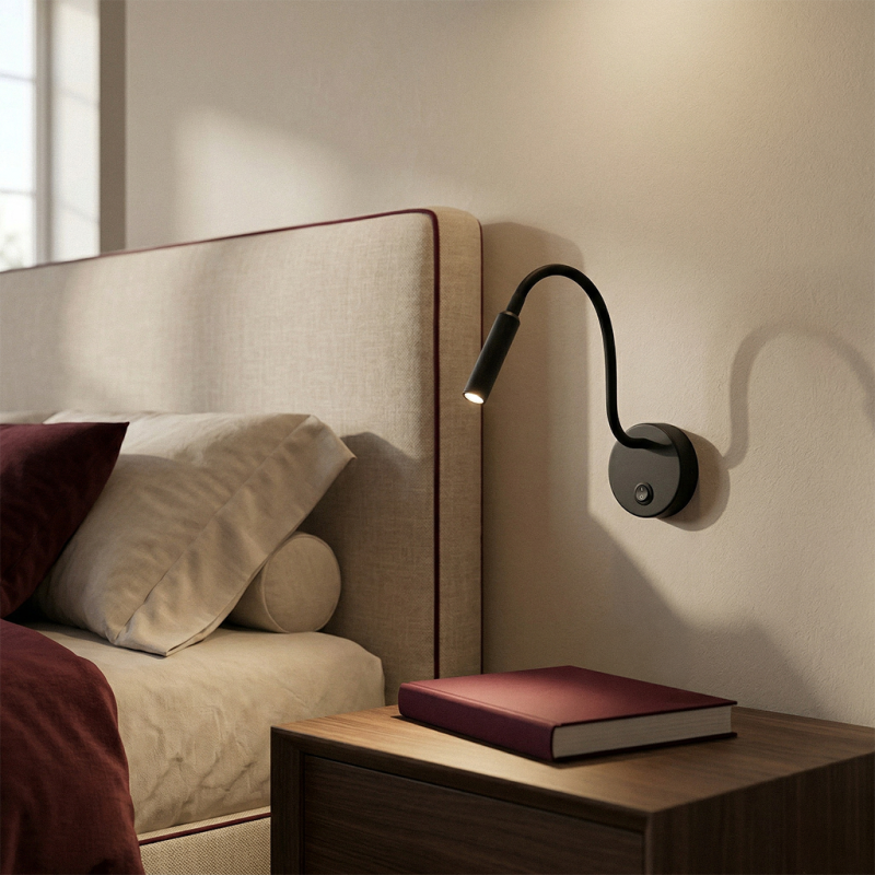 Lampe de chevet noir moderne, Fiona, avec interrupteur Lampe de chevet noir moderne, Fiona, avec interrupteur