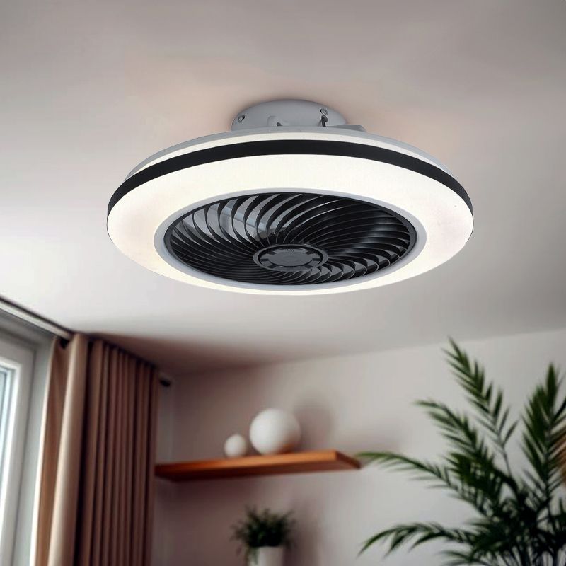 Ventilateur de plafond noir moderne, Hale, 40W, 3000K LED, avec télécommande