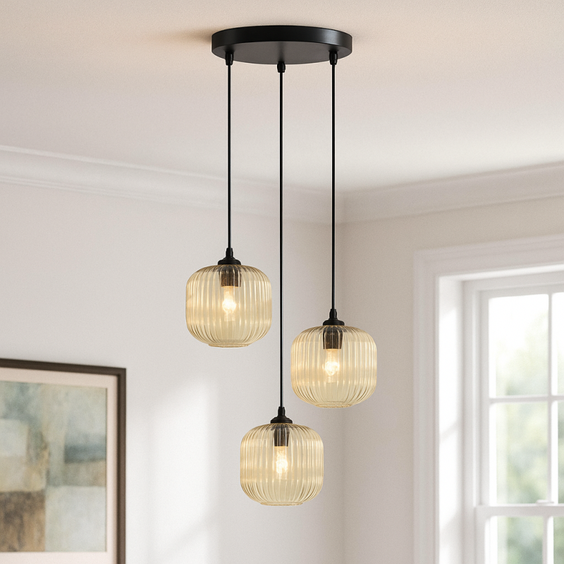 Suspension ambre rétro, Charlois Suspension ambre rétro, Charlois