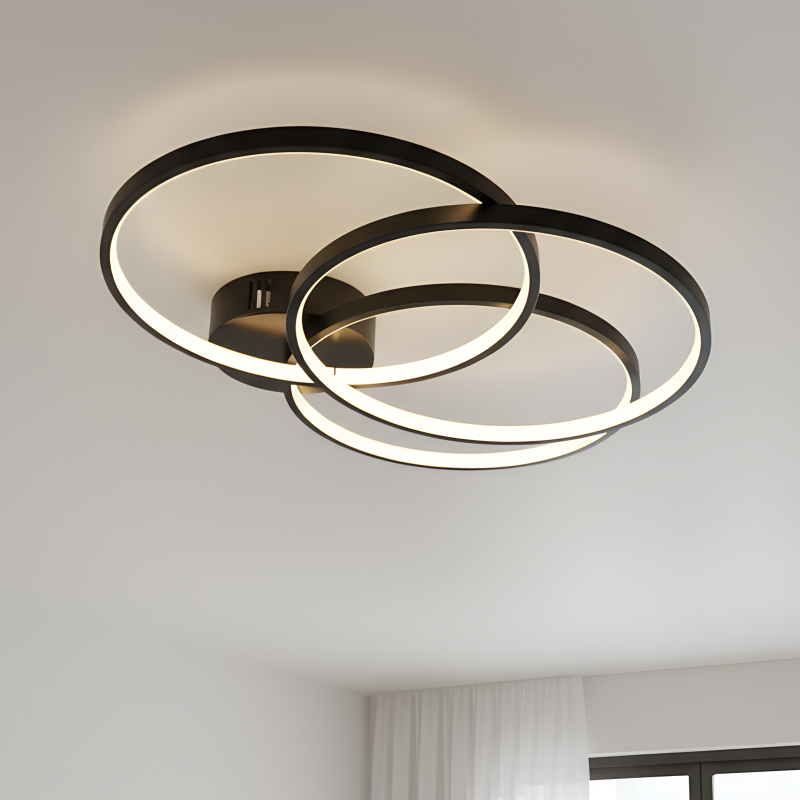 Lampe plafond noire design, Giorgio, 42W, 3000K LED