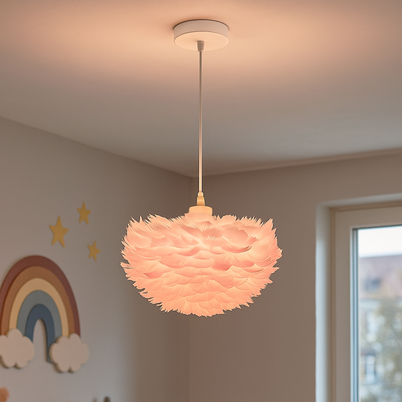 Suspension rose en tissu, Suzie