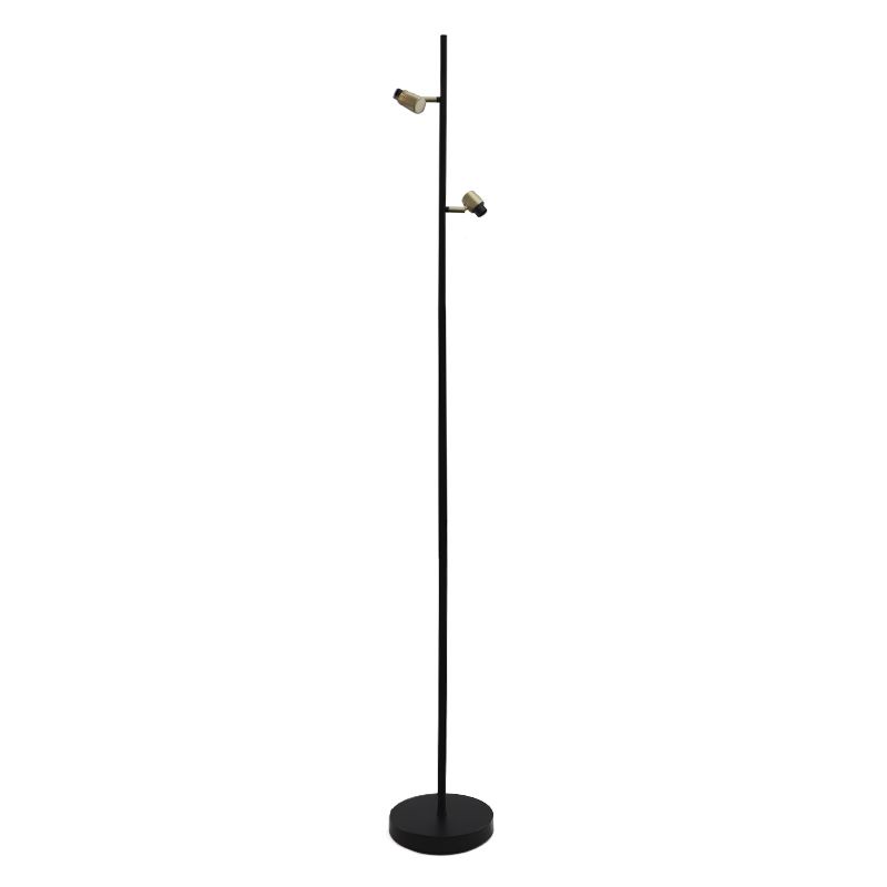 Lampadaire sans abat-jour noir en aluminium, Rika