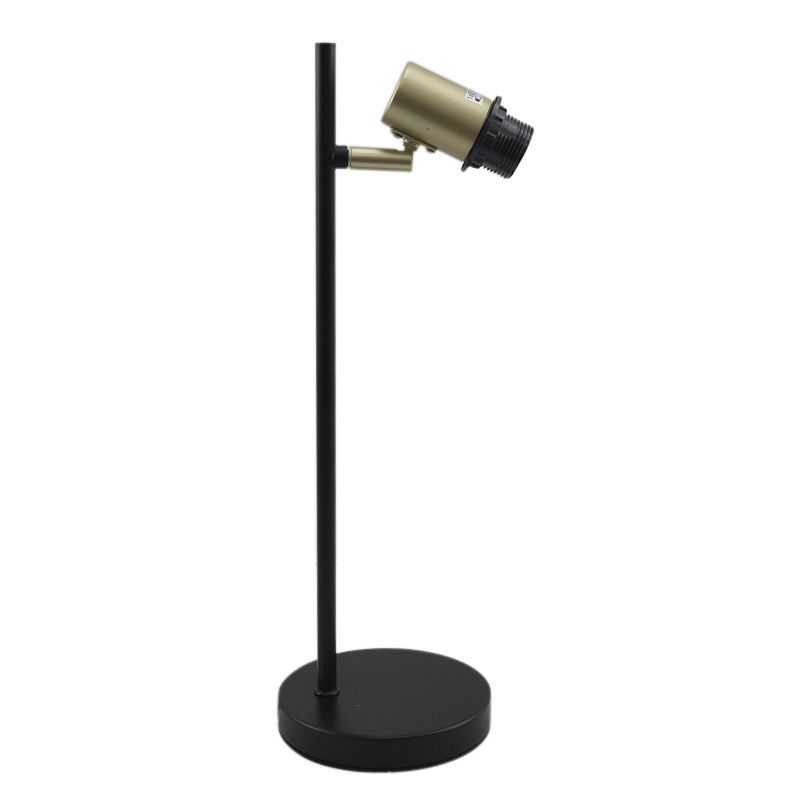 Lampe de table sans abat-jour noire en aluminium, Rika