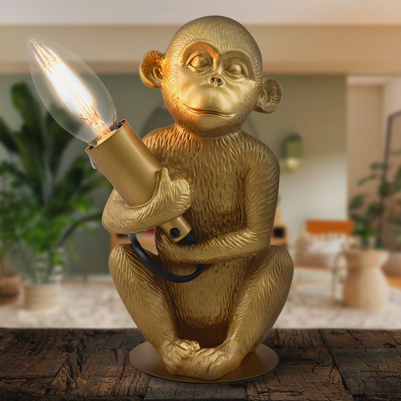 Lampe de table dorée moderne, Monkey, avec interrupteur Lampe de table dorée moderne, Monkey, avec interrupteur