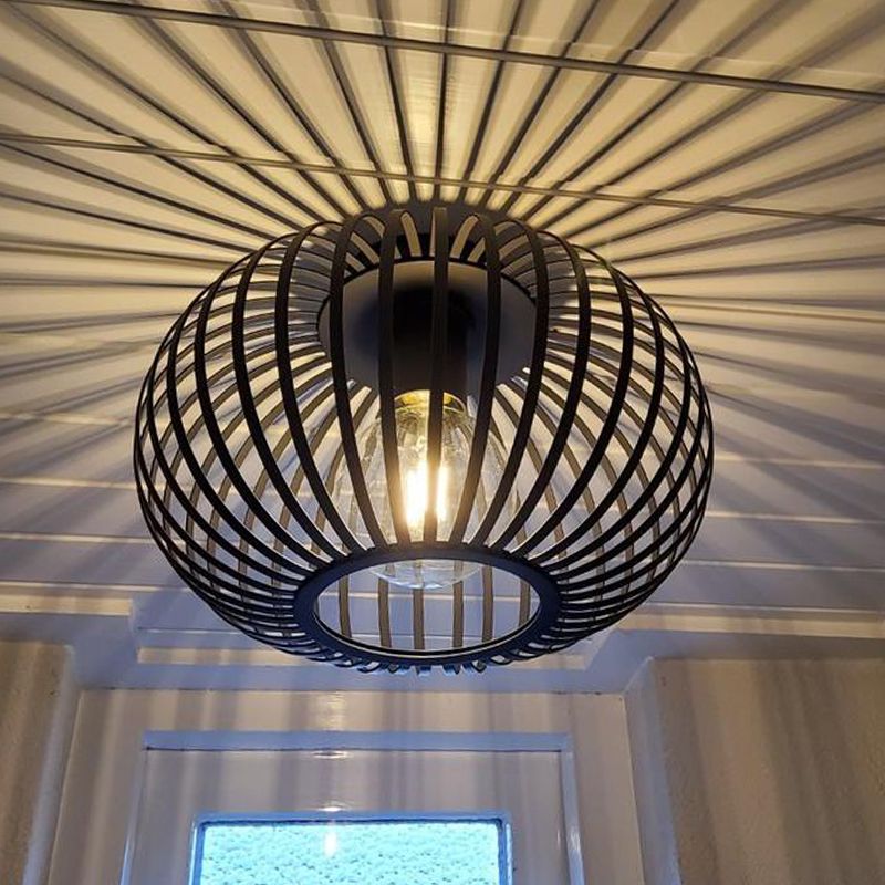 Lampe plafond noire industrielle, Lieve