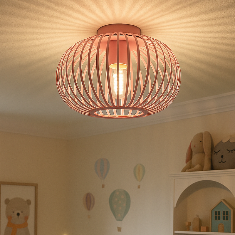 Lampe plafond rose industrielle, Lieve