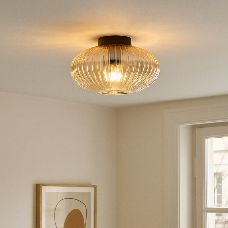 Lampe plafond ambre design, Charlois
