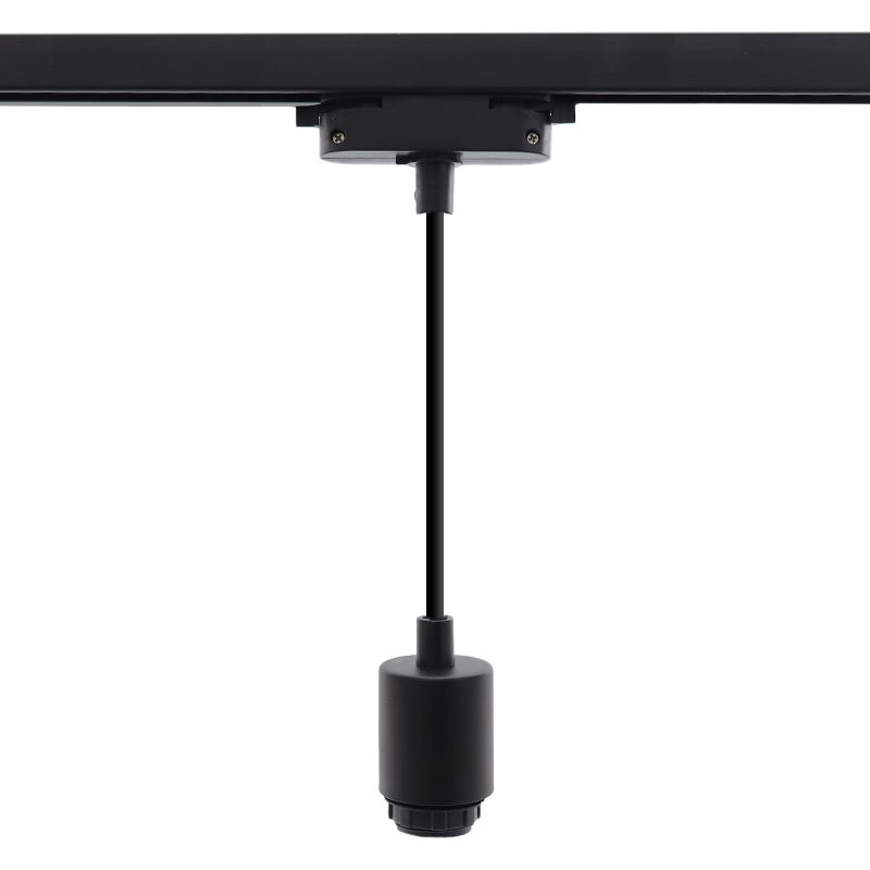 Spot de système de rail monophasé noir en plastique,