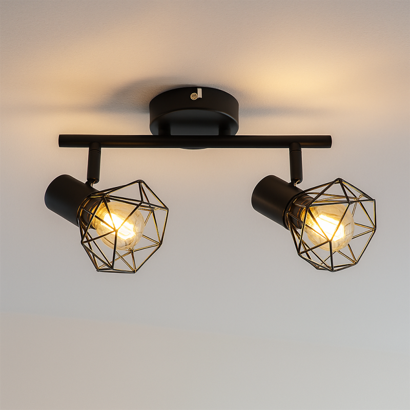 Spot plafond noir industriel, Jaylano