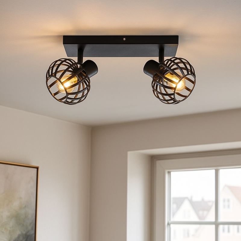 Spot plafond noir industriel, Lieve