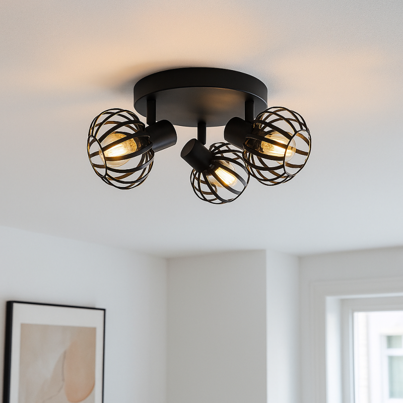 Spot plafond noir industriel, Lieve Spot plafond noir industriel, Lieve