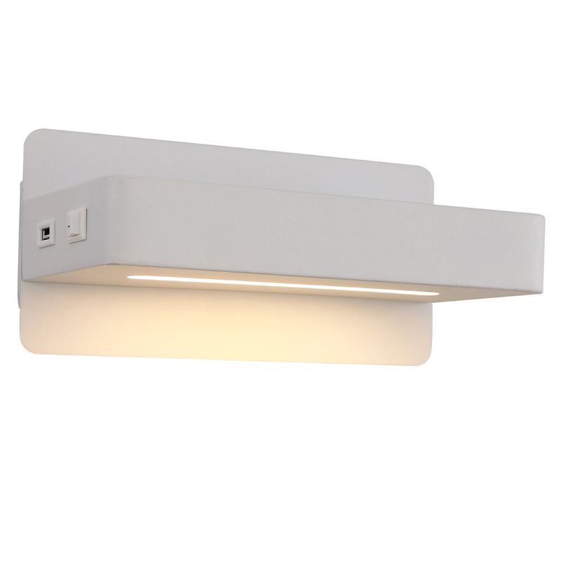 Applique murale blanche moderne, Gregor, 10W, 3000K LED, avec interrupteur