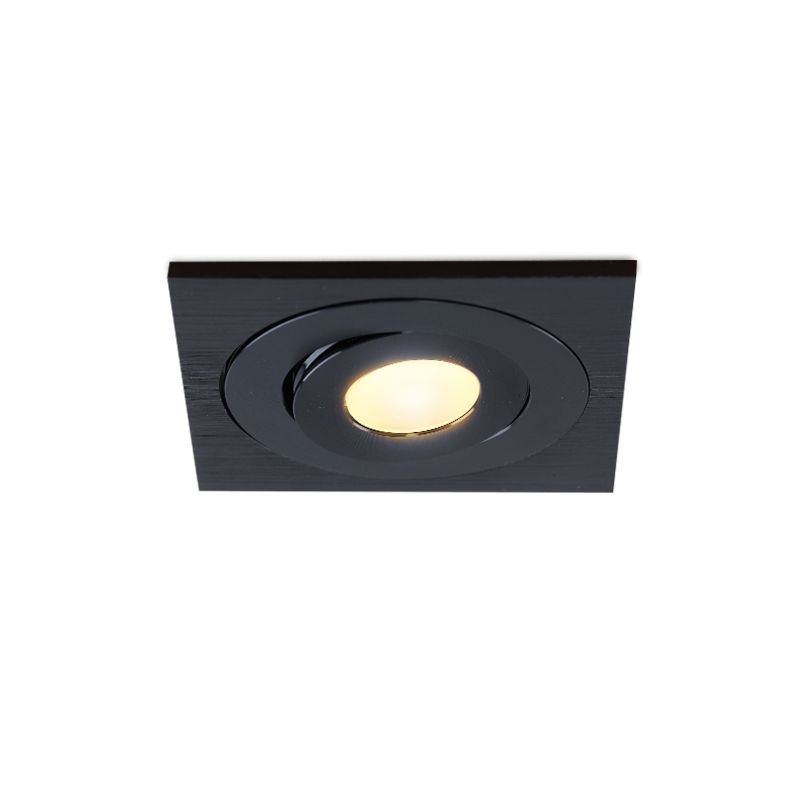 Rona spot encastré veranda carré orientable, IP44, gradable, noir
