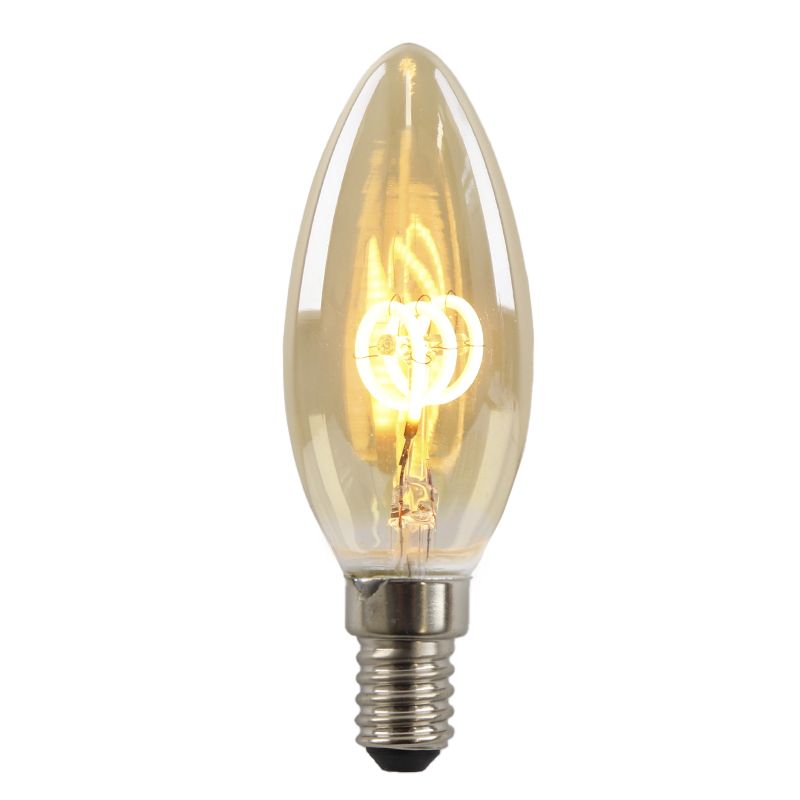 Olucia ampoule LED bougie E14 gradable Tuelo, ambre, 2W, 2200K