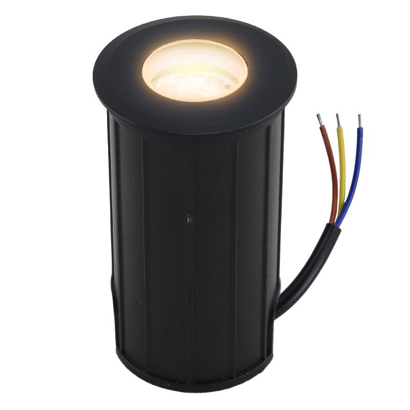 Spot encastré extérieur noir en aluminium, Catamarca, 3W, 2700K LED, IP68