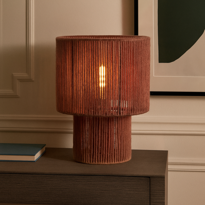 Lampe de table rouge Japandi, Sanny, avec interrupteur Lampe de table rouge Japandi, Sanny, avec interrupteur