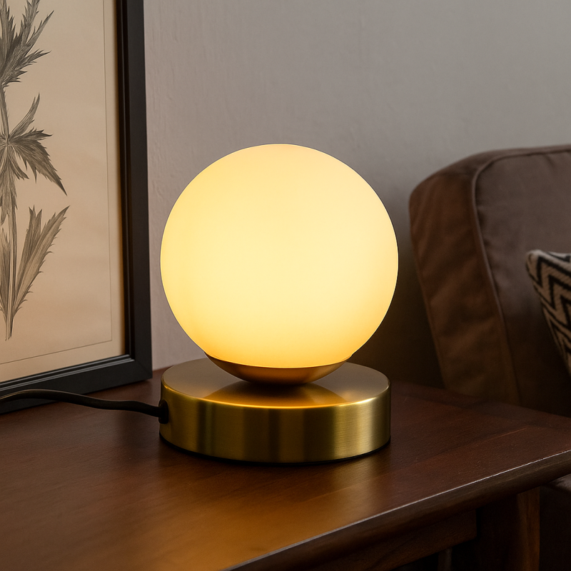 Lampe de table blanche design, Stacy, avec interrupteur Lampe de table blanche design, Stacy, avec interrupteur