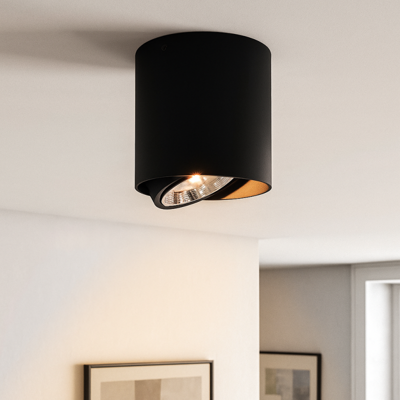 Spot en saillie noir moderne, Mario