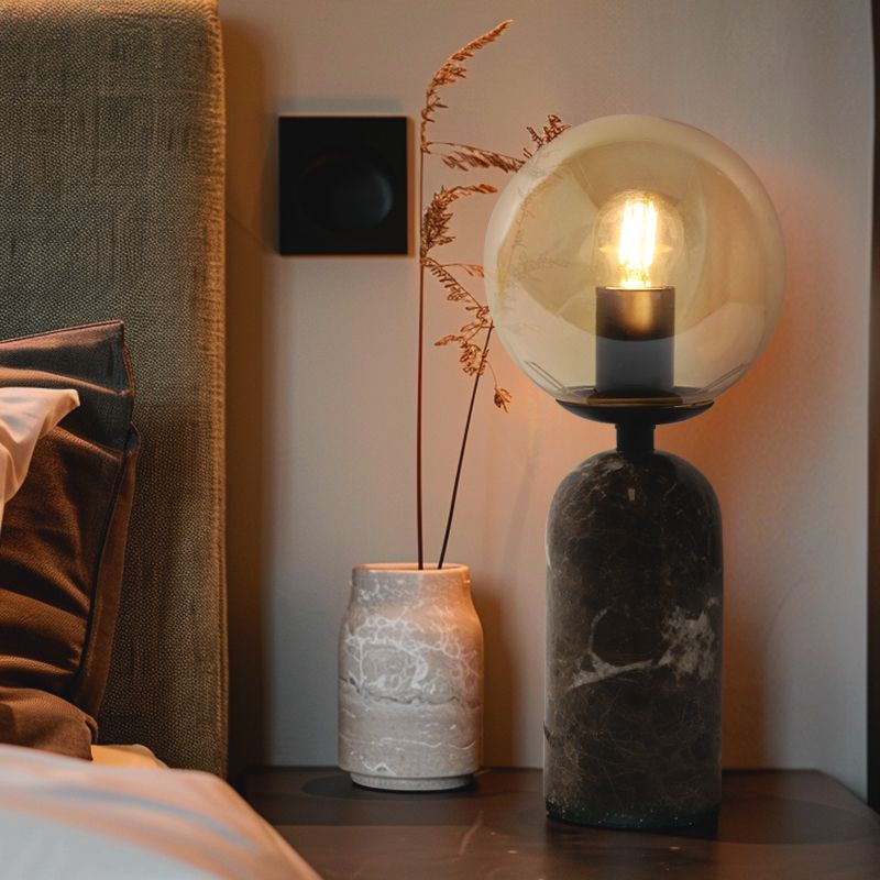 Lampe de table en marbre ambre, Alan, avec interrupteur Lampe de table en marbre ambre, Alan, avec interrupteur