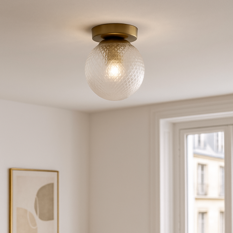 Plafonnier transparent rétro, Johnson Plafonnier transparent rétro, Johnson