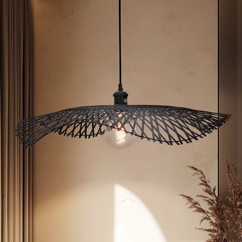 Suspension en bambou noire, Romee Suspension en bambou noire, Romee