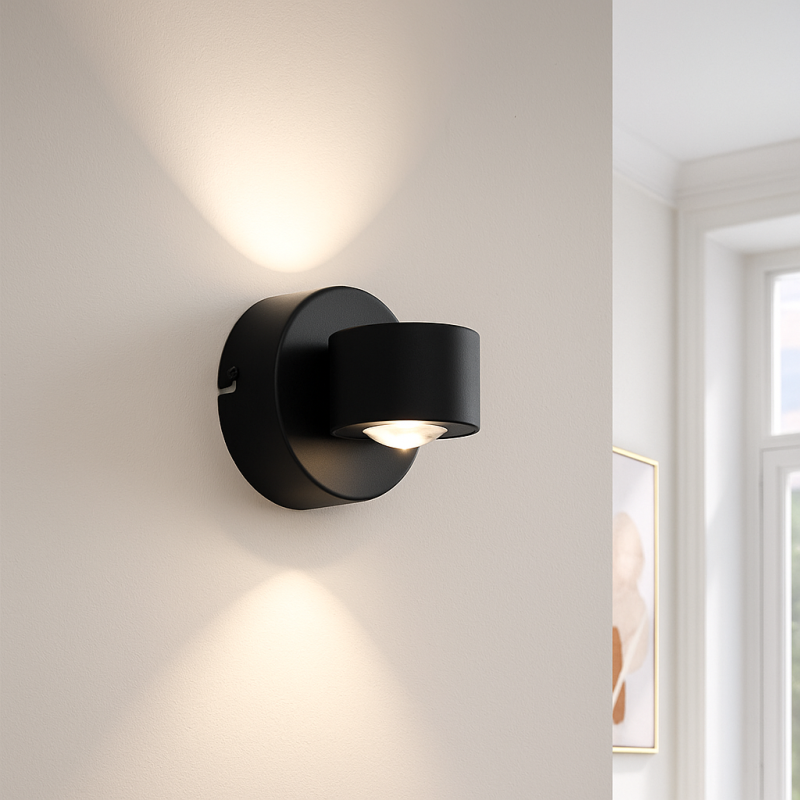 Applique up and down noire moderne, Izzet, 6W, 3000K LED