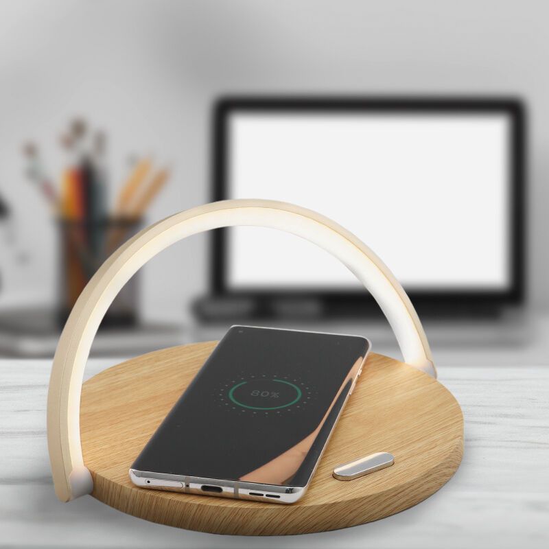 Lampe de table bois en plastique, Erhan, 2W, 3000K LED, avec interrupteur Lampe de table bois en plastique, Erhan, 2W, 3000K LED, avec interrupteur