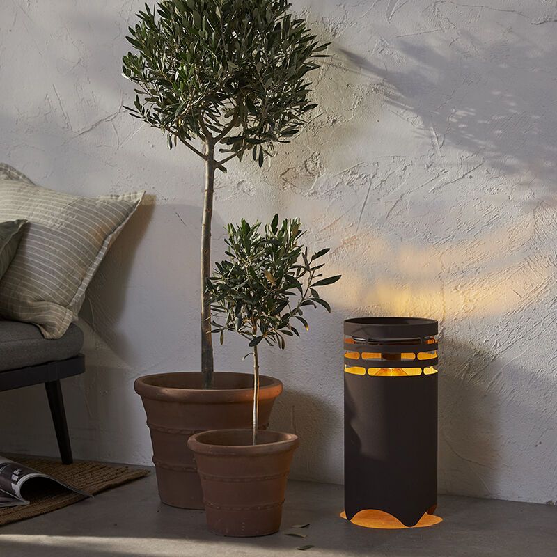 Lampe de table extérieur marronne en plastique, Aidan, 0,3W, 3000K LED, IP44