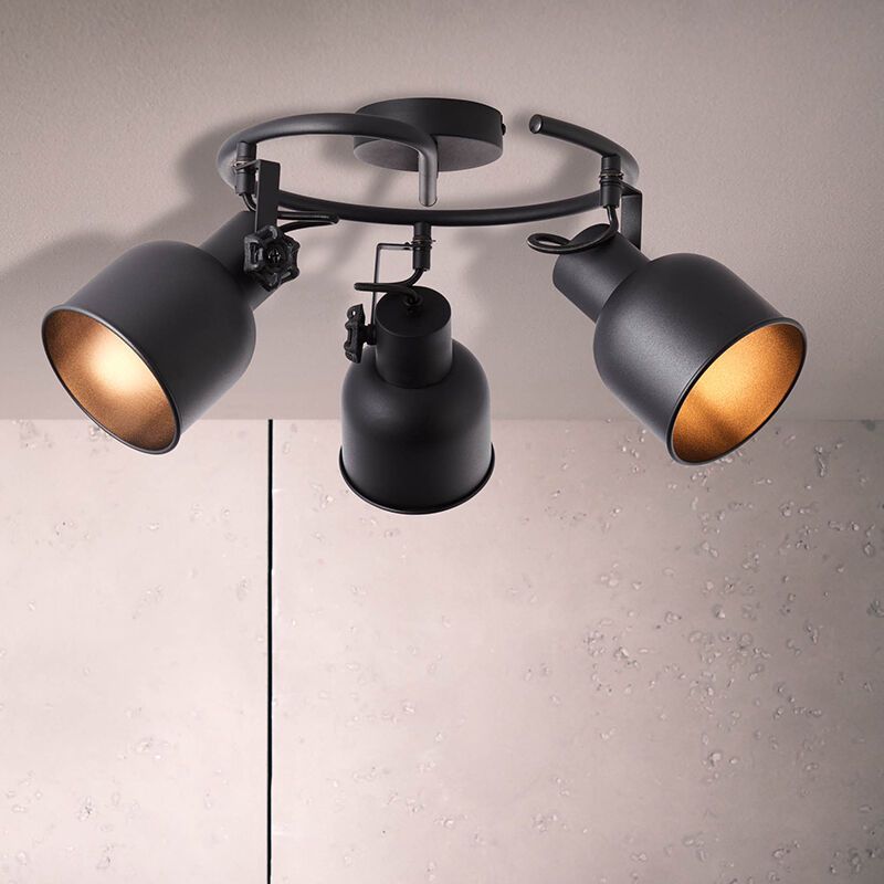 Spot plafond noir industriel, Shiva