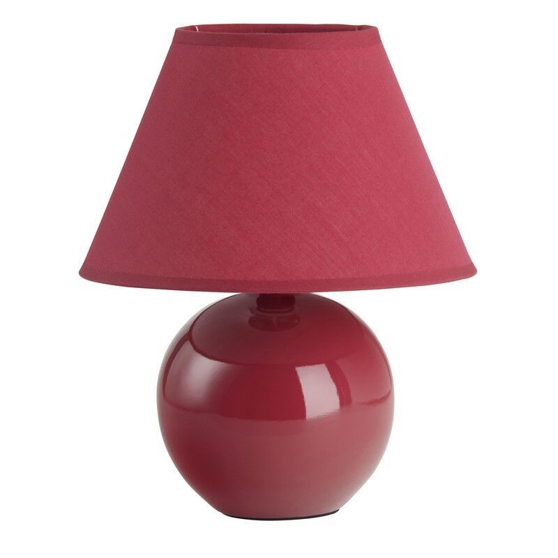 Lampe de table en céramique rouge, Pilar, avec interrupteur