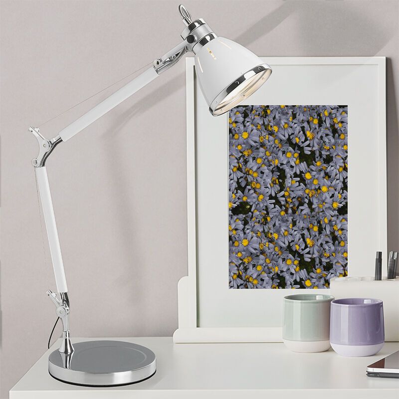 Lampe de bureau chromée design, Luuke, avec interrupteur