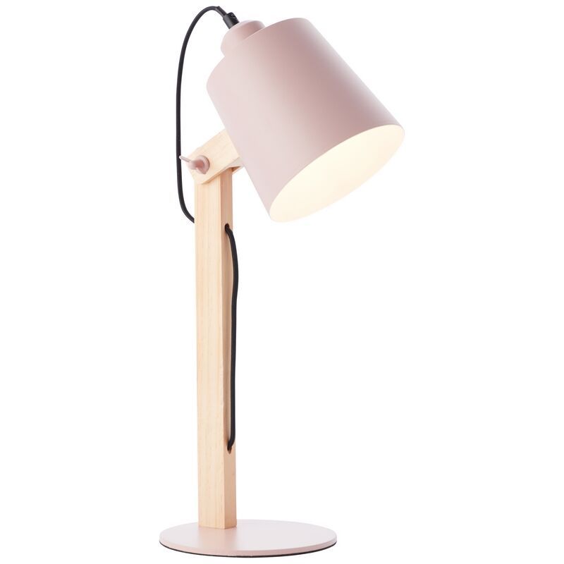 Lampe de table en bois rose, Dorina, avec interrupteur Lampe de table en bois rose, Dorina, avec interrupteur