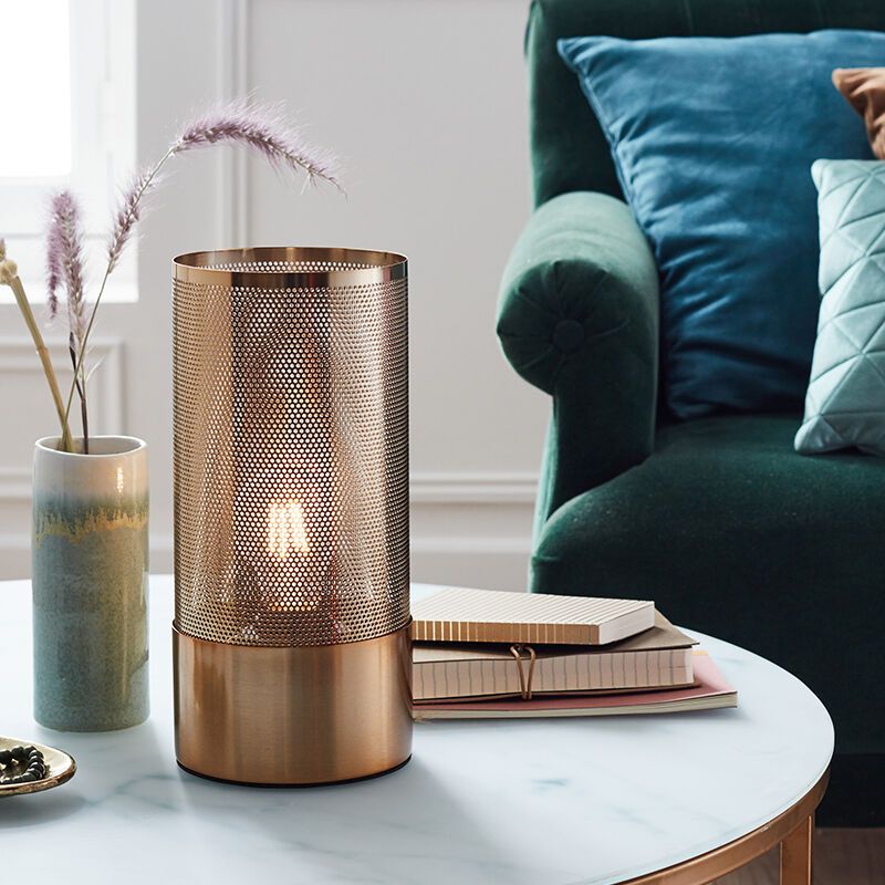 Lampe de table laiton moderne, Albina, avec interrupteur