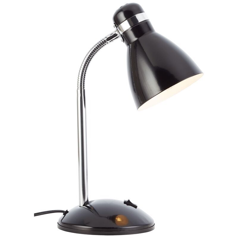 Lampe de bureau noire en plastique, Santana, avec interrupteur