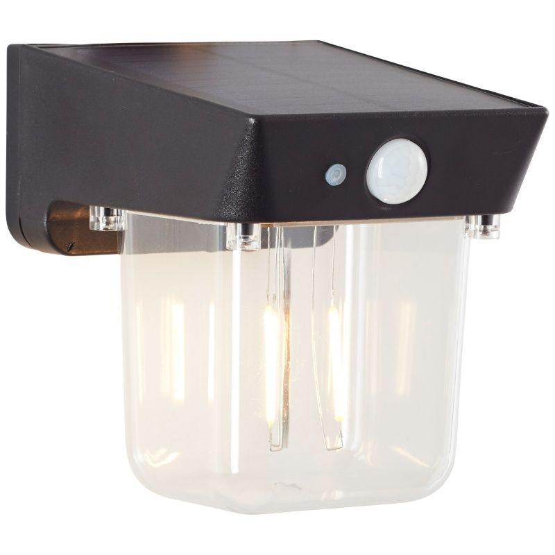 Applique solaire extérieur noire moderne, Steijn, 2W, 2700K LED, IP44