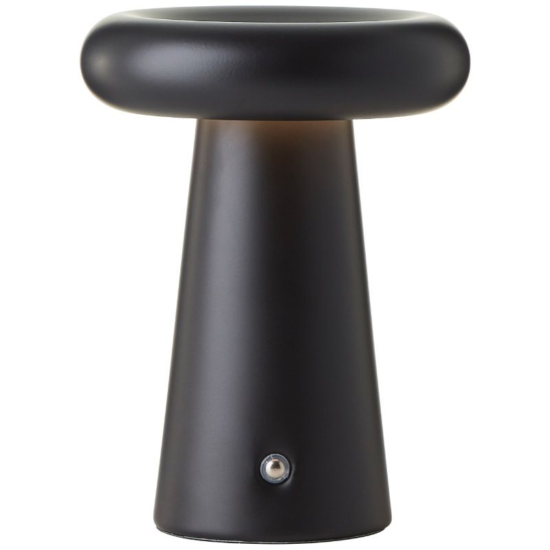 Lampe de table d'extérieur rechargeable noire moderne, Stig, 3W, 3000K LED, IP44, gradable en 3 étapes