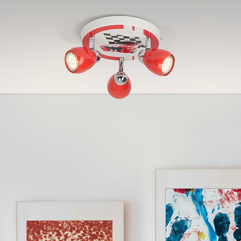 Spot plafond pour enfants rouge en métal, Vidal Spot plafond pour enfants rouge en métal, Vidal